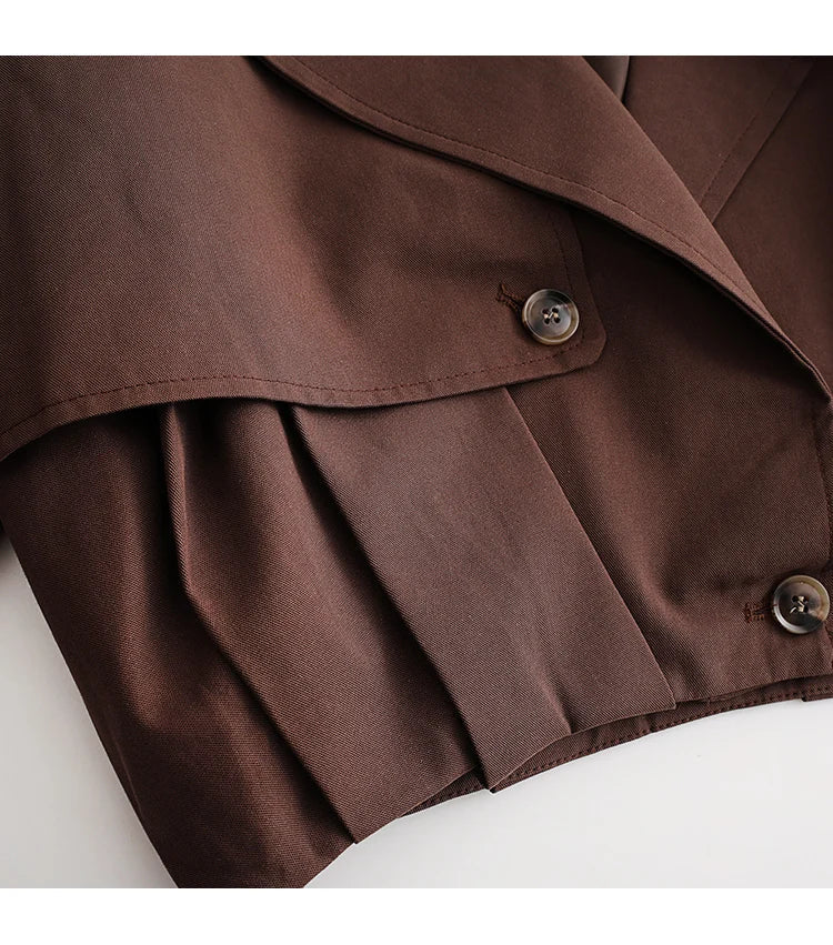 Çift Düğmeli Kısa Trençkot