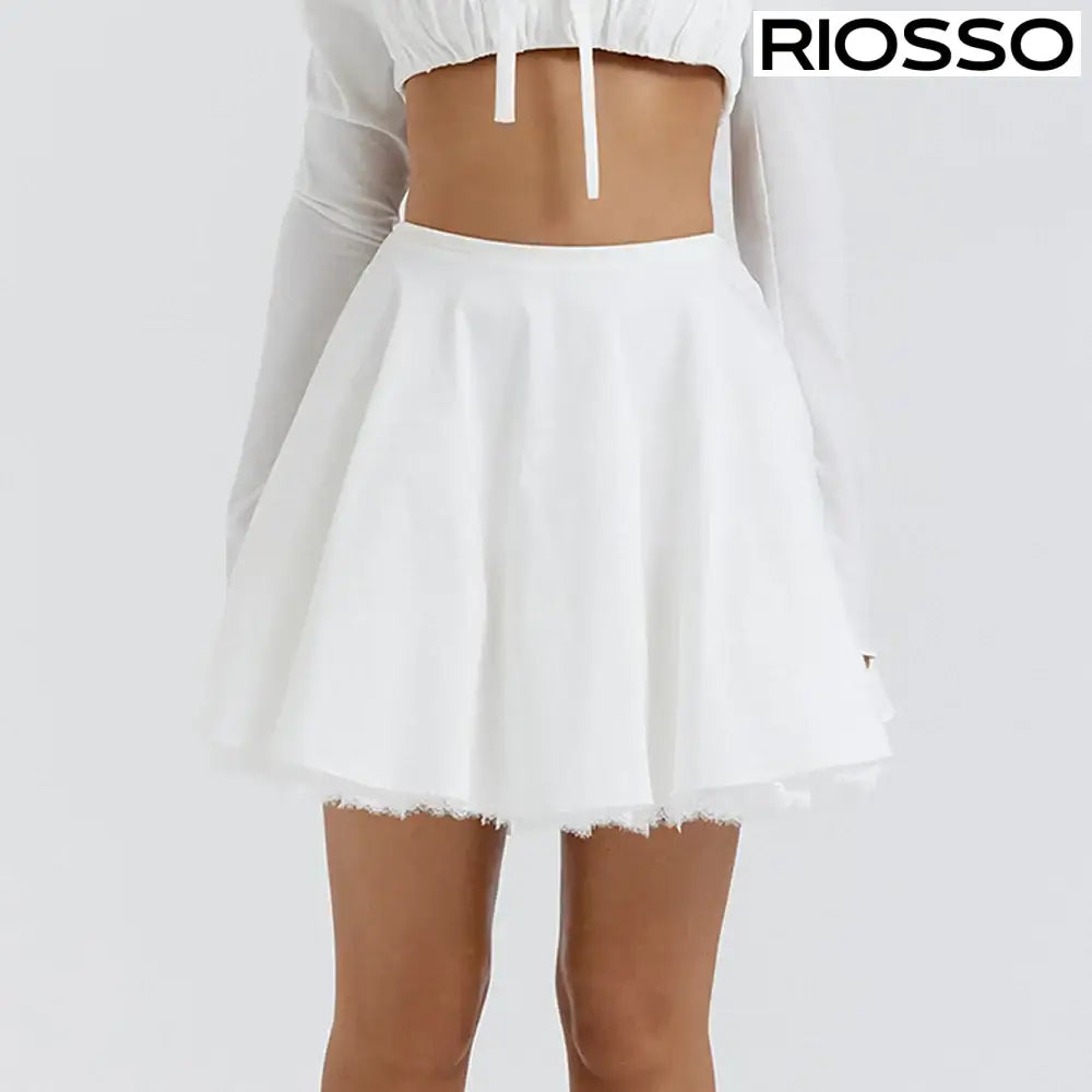 Yüksek Bel Dantel Detay Etek