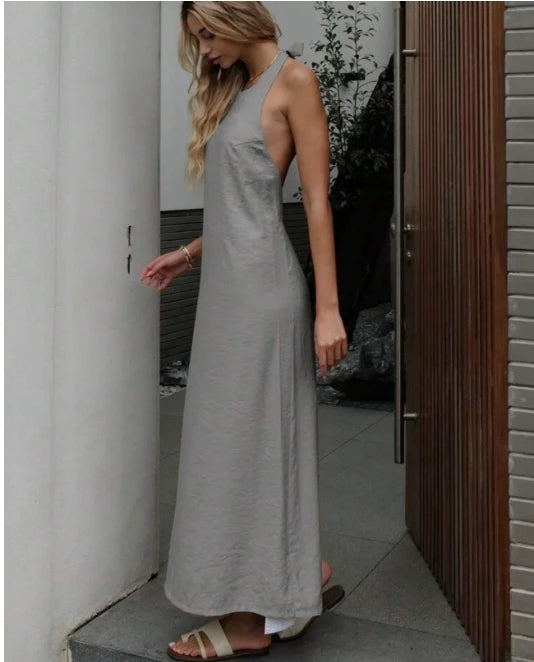 Olyssa Salaş Boyundan Bağlamalı Elbise