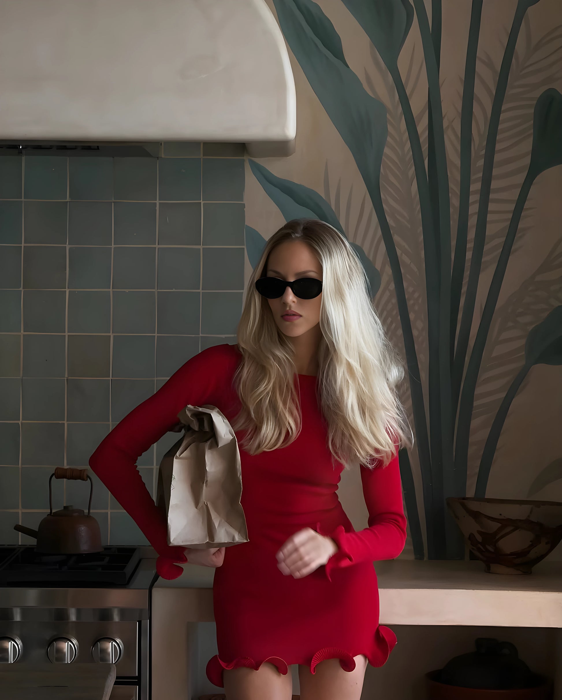 Olyssa Wave Edge Mini Elbise