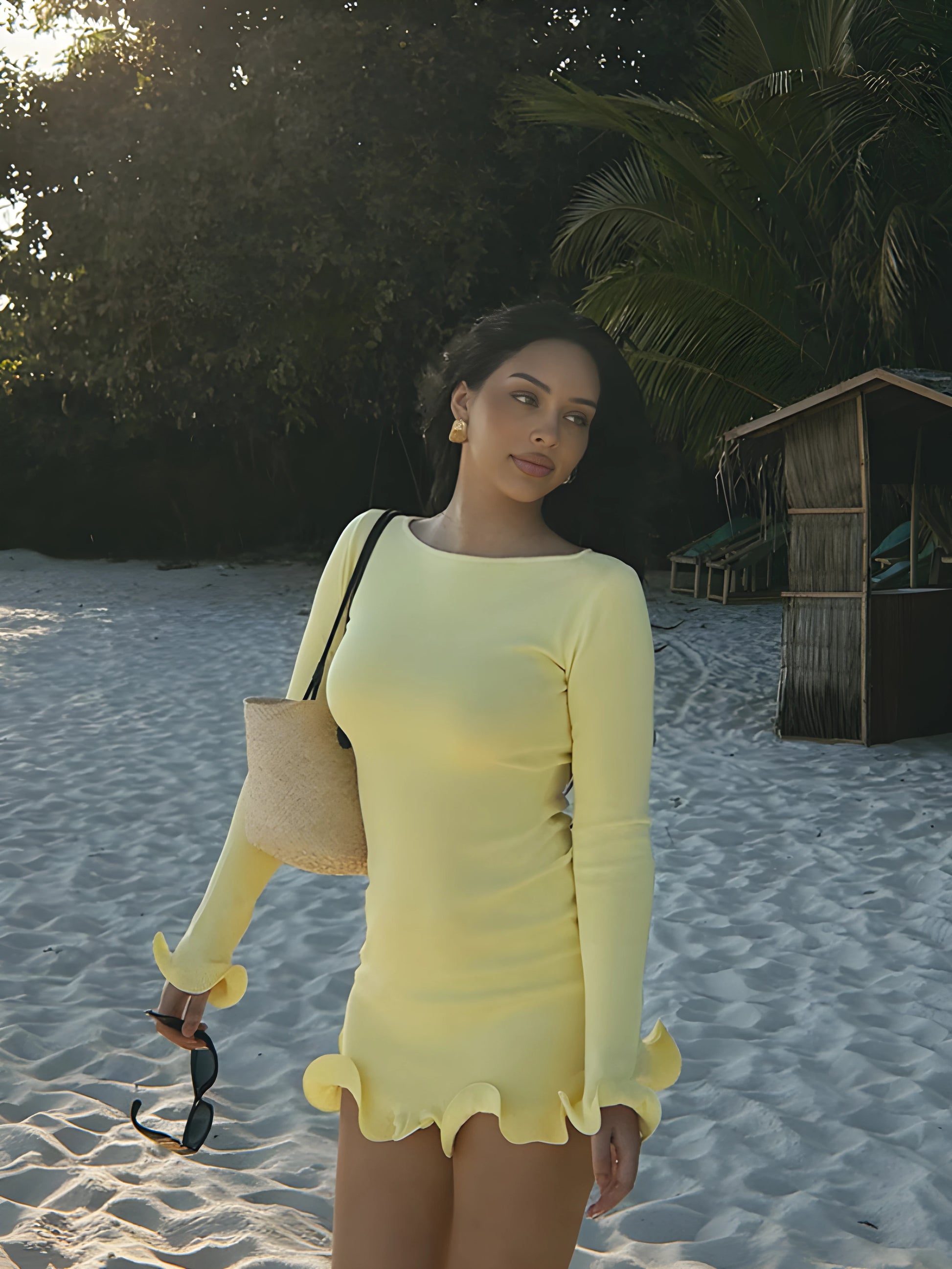 Olyssa Wave Edge Mini Elbise