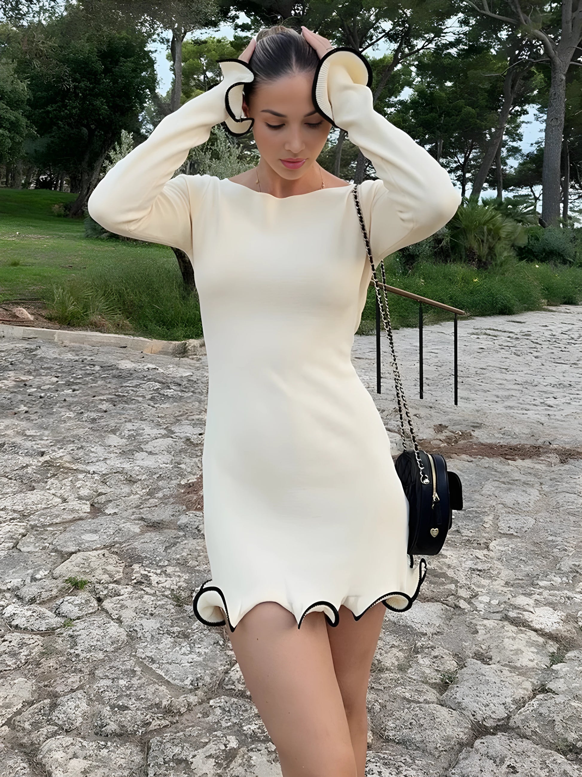 Olyssa Wave Edge Mini Elbise