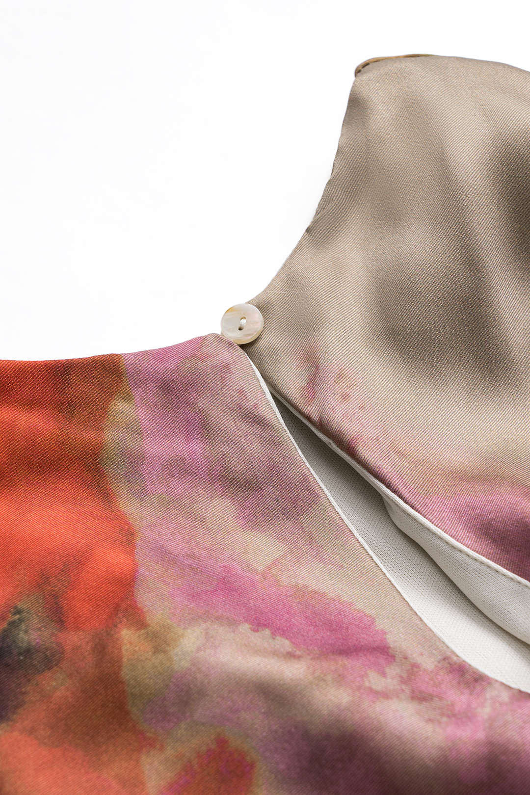 Tie Dye Fırfırlı Kesik Düğme Dönüşüm Knot Midi Elbise