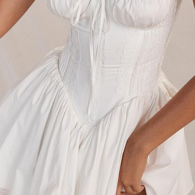 Olyssa Agnes Dantel Korse Mini Puf Elbise