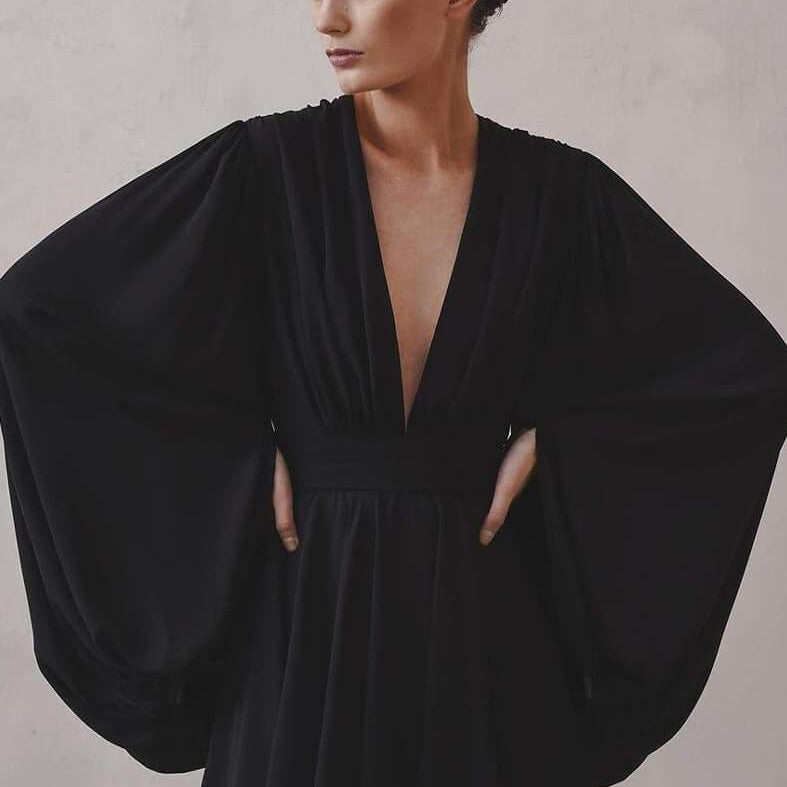 Olyssa Amelia Derin V Yaka Mini Elbise