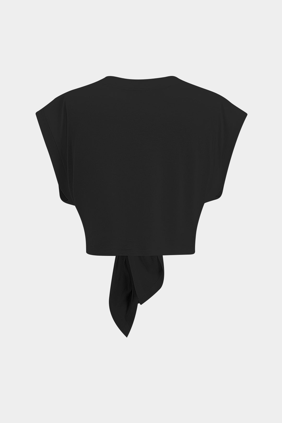 Yazı Baskılı Bağlamalı Kısa Kollu Tişört