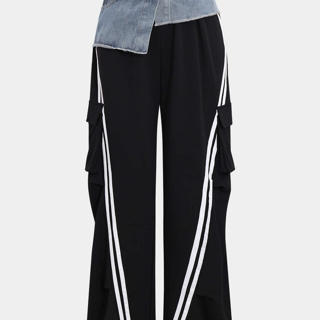 Denim Patchwork Cep Pantolonları