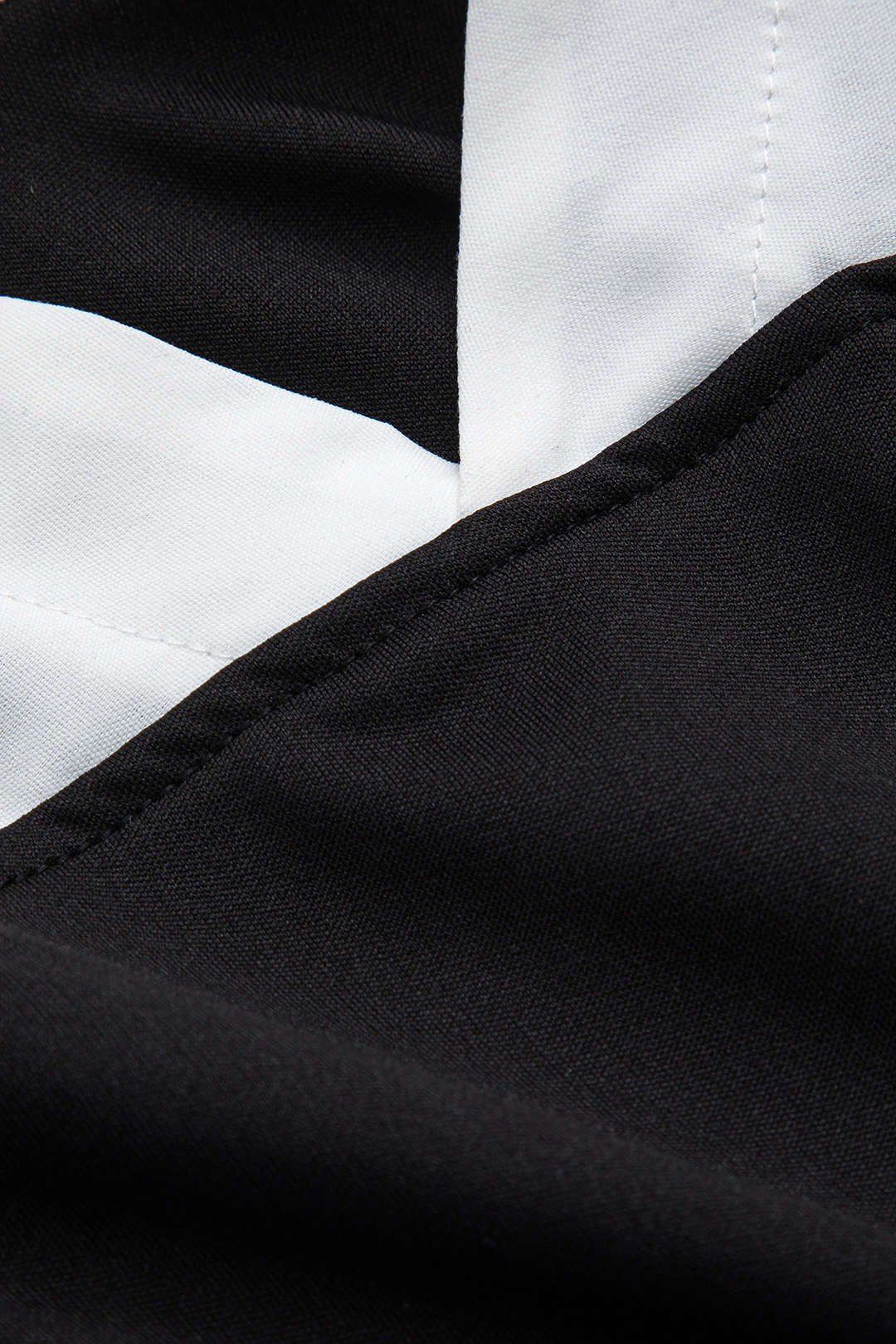 Kruvaze V Yaka Patchwork Uzun Kol Bluz