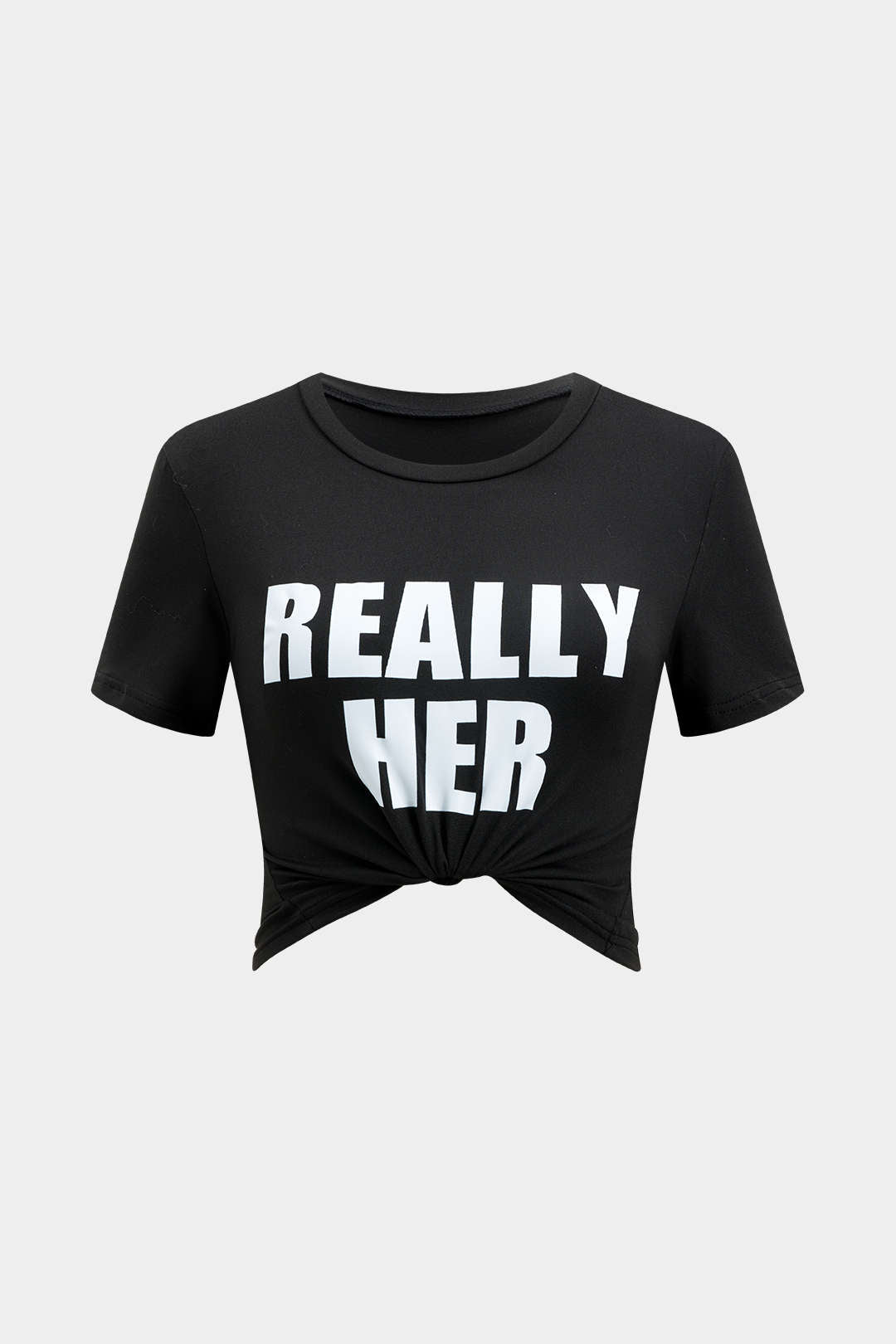 Yazı Baskılı Yuvarlak Yaka Kısa Kol Tişört