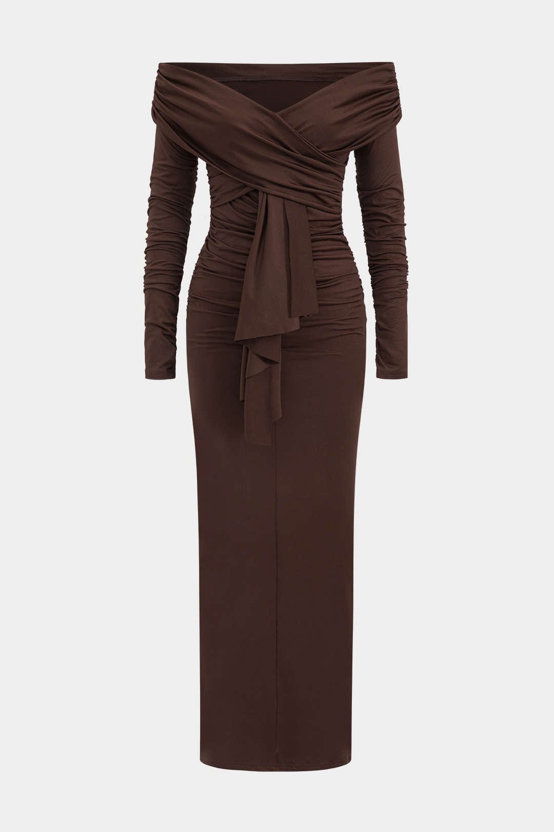 Volanlı Tek Omuz Maxi Elbise