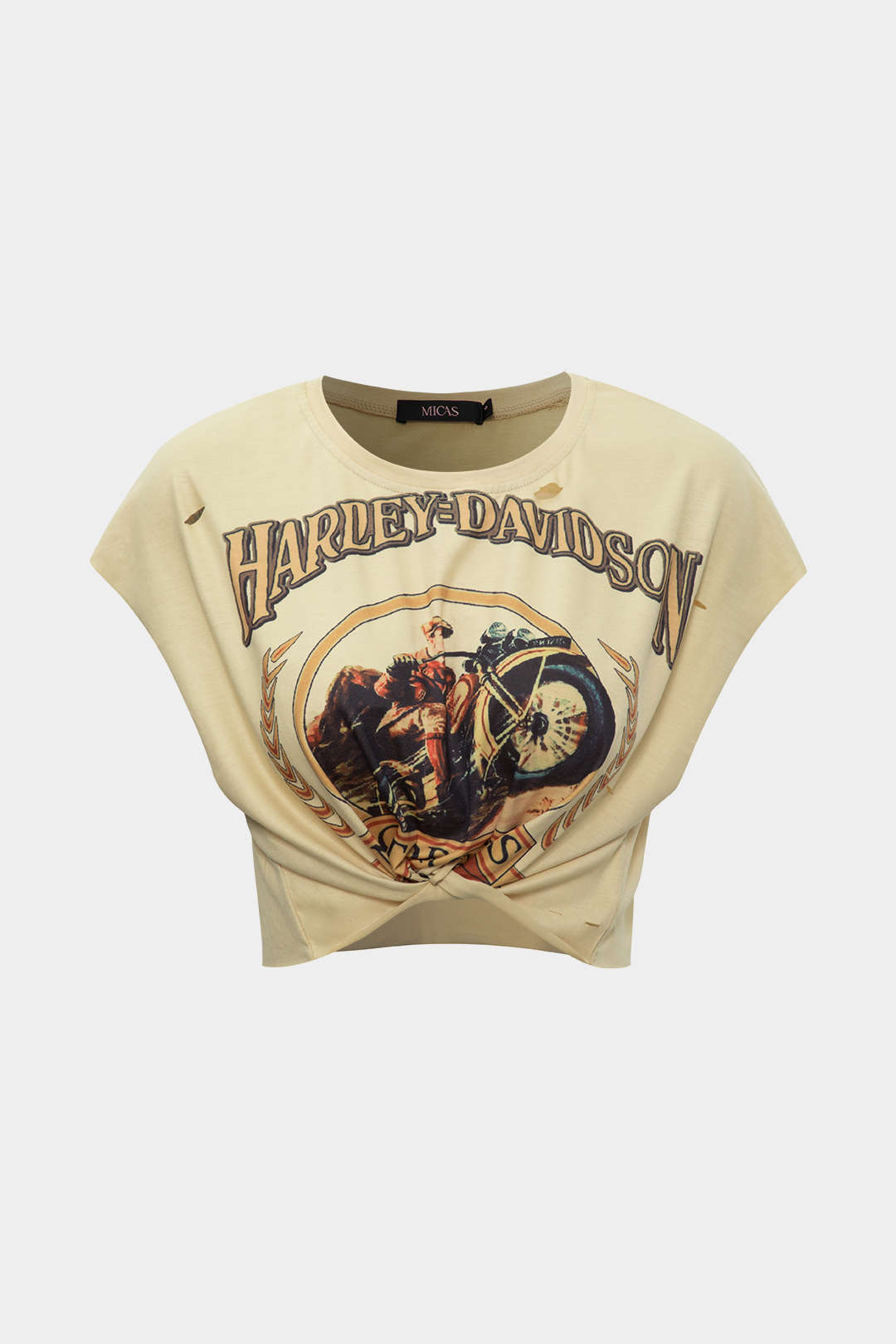 Motorlu Bisiklet Grafik Baskılı Kolsuz Tişört