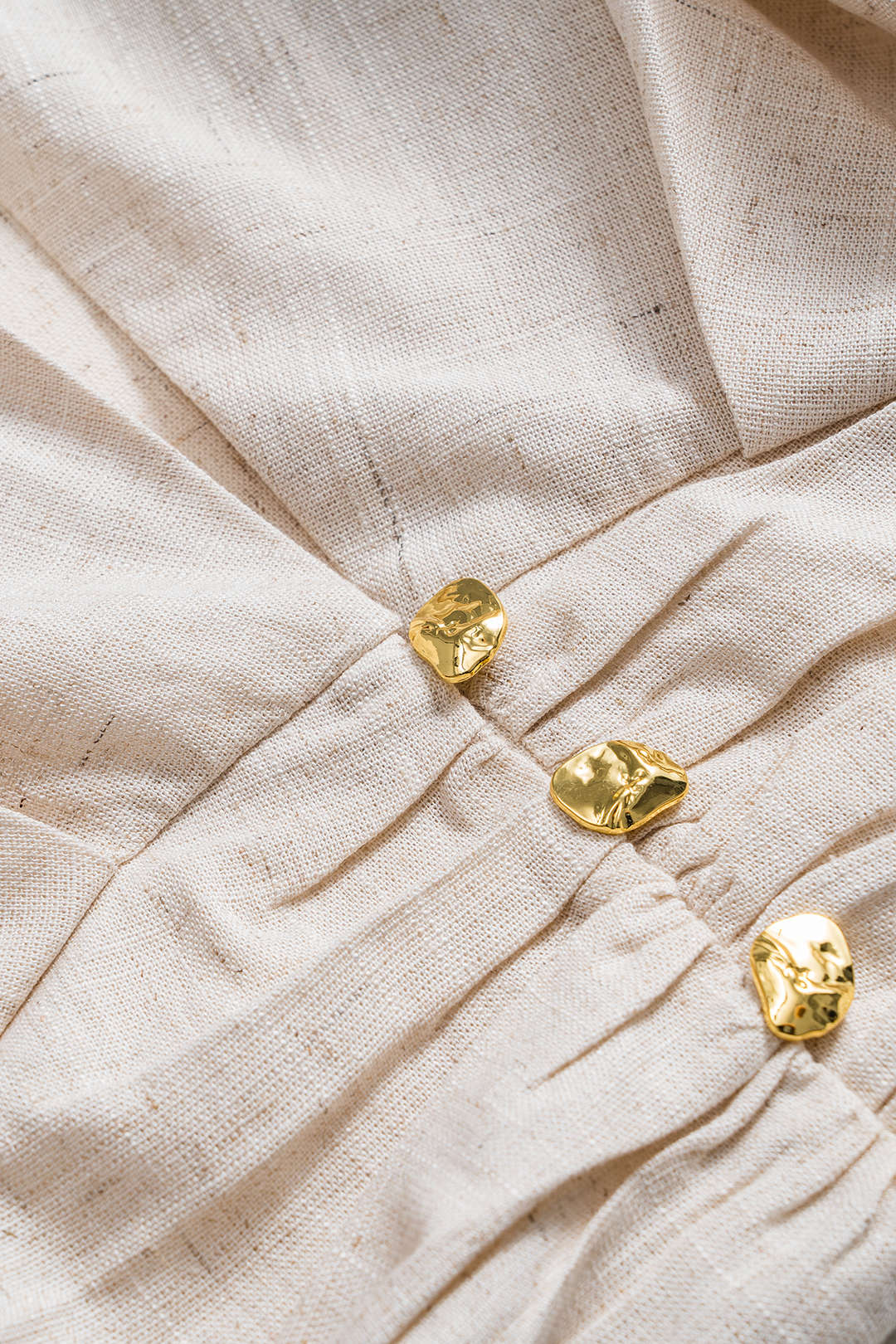 Keten Metalik Kısa Kollu Gömlek