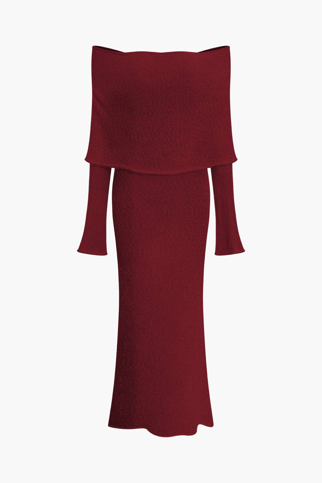 Asimetrik Omuz Açık Dantel Maxi Elbise