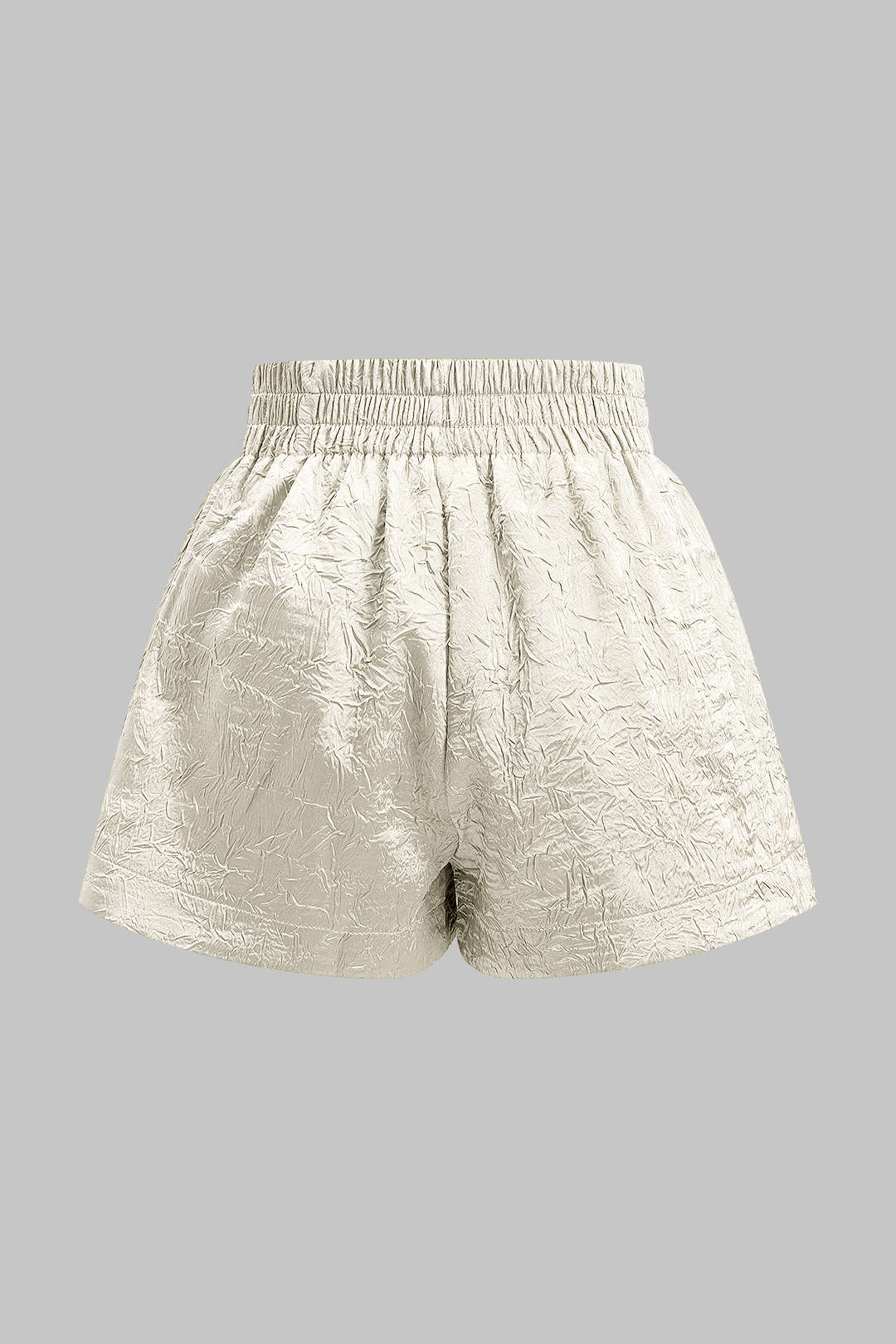 Desenli Krep Plise Şort