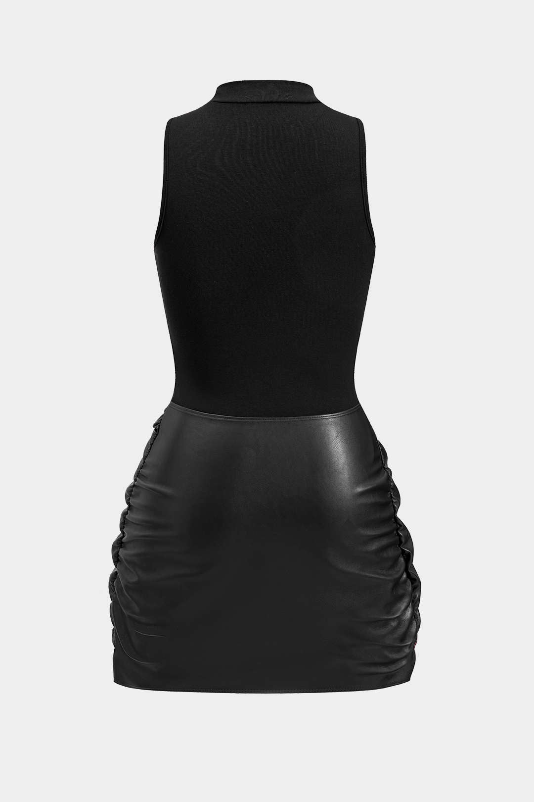 Ön Bağlamalı Kolsuz Mini Elbise