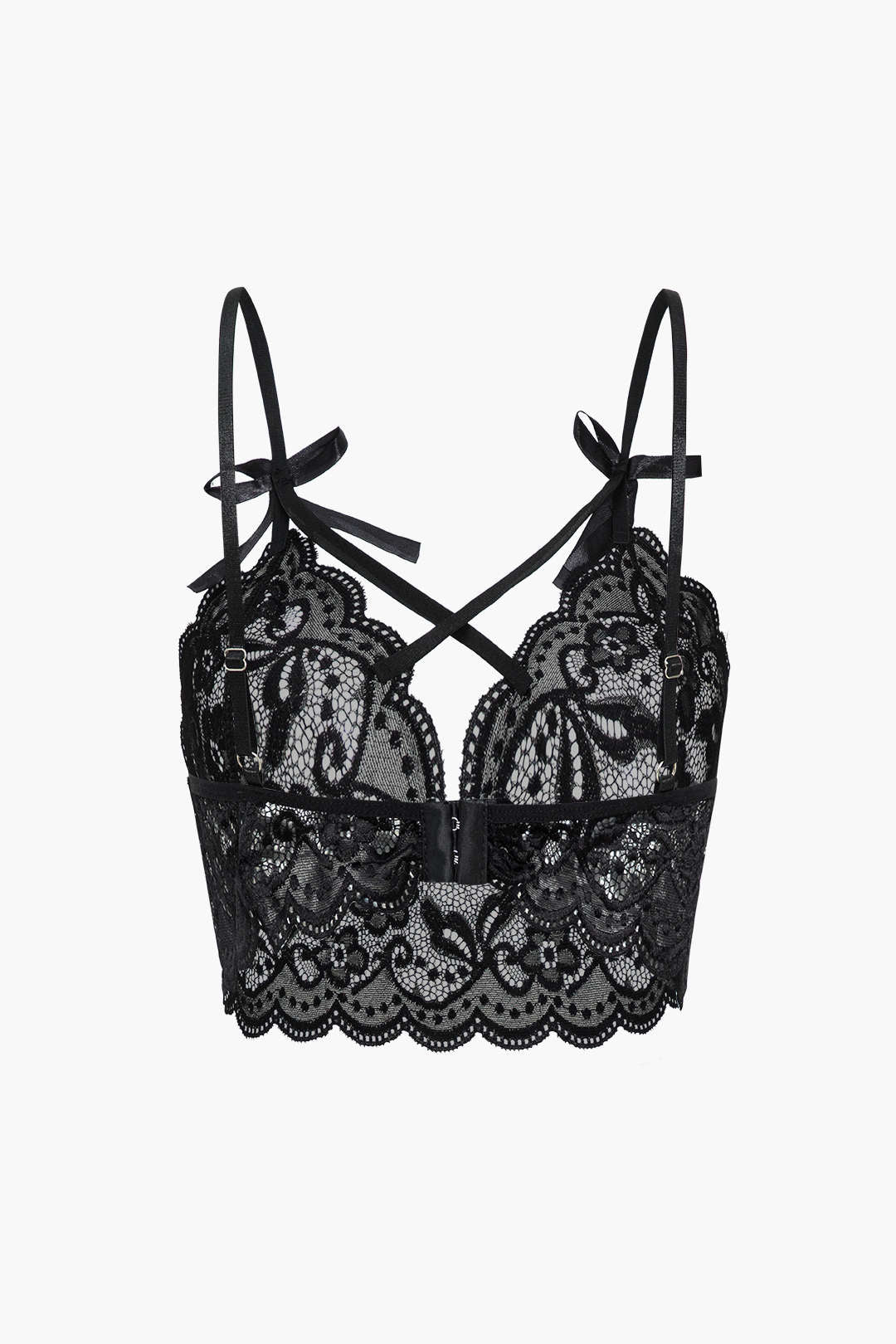 Lace Backless Kesik ve Bağlama Detaylı İç Giyim Garter Seti