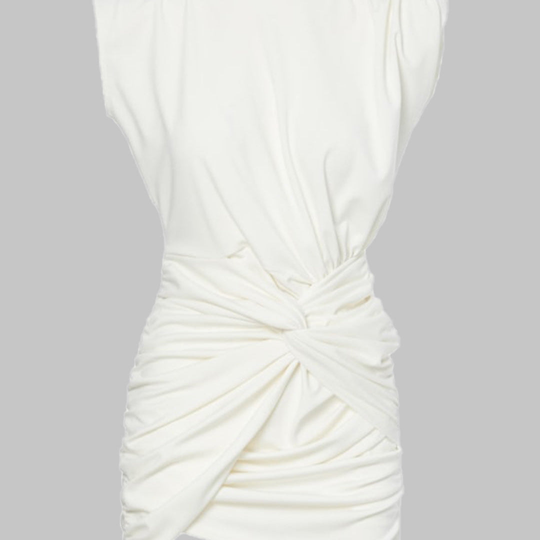 Fırfırlı Düğüm Detaylı Mini Elbise