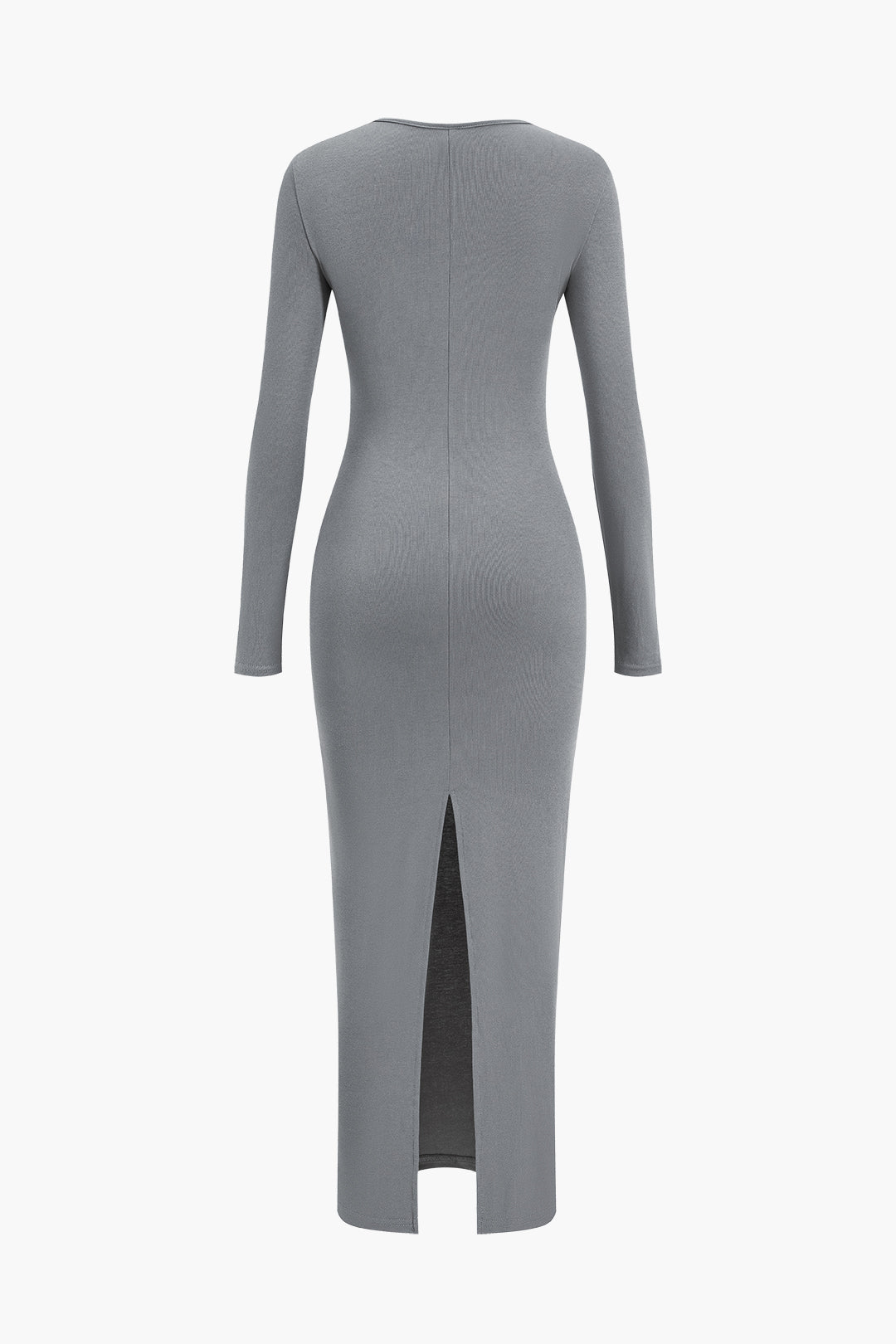 Asimetrik Yaka Yarık Maxi Elbise