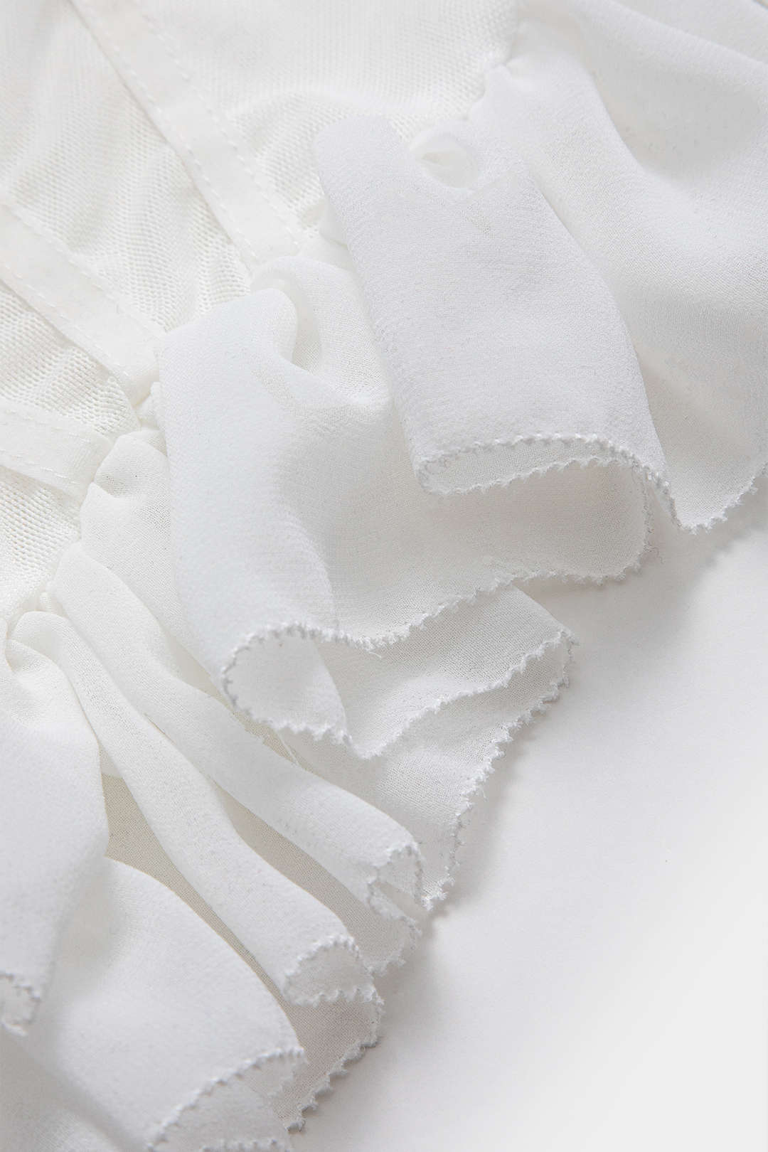 Şifon Saten Volanlı Korse Tube Bluz