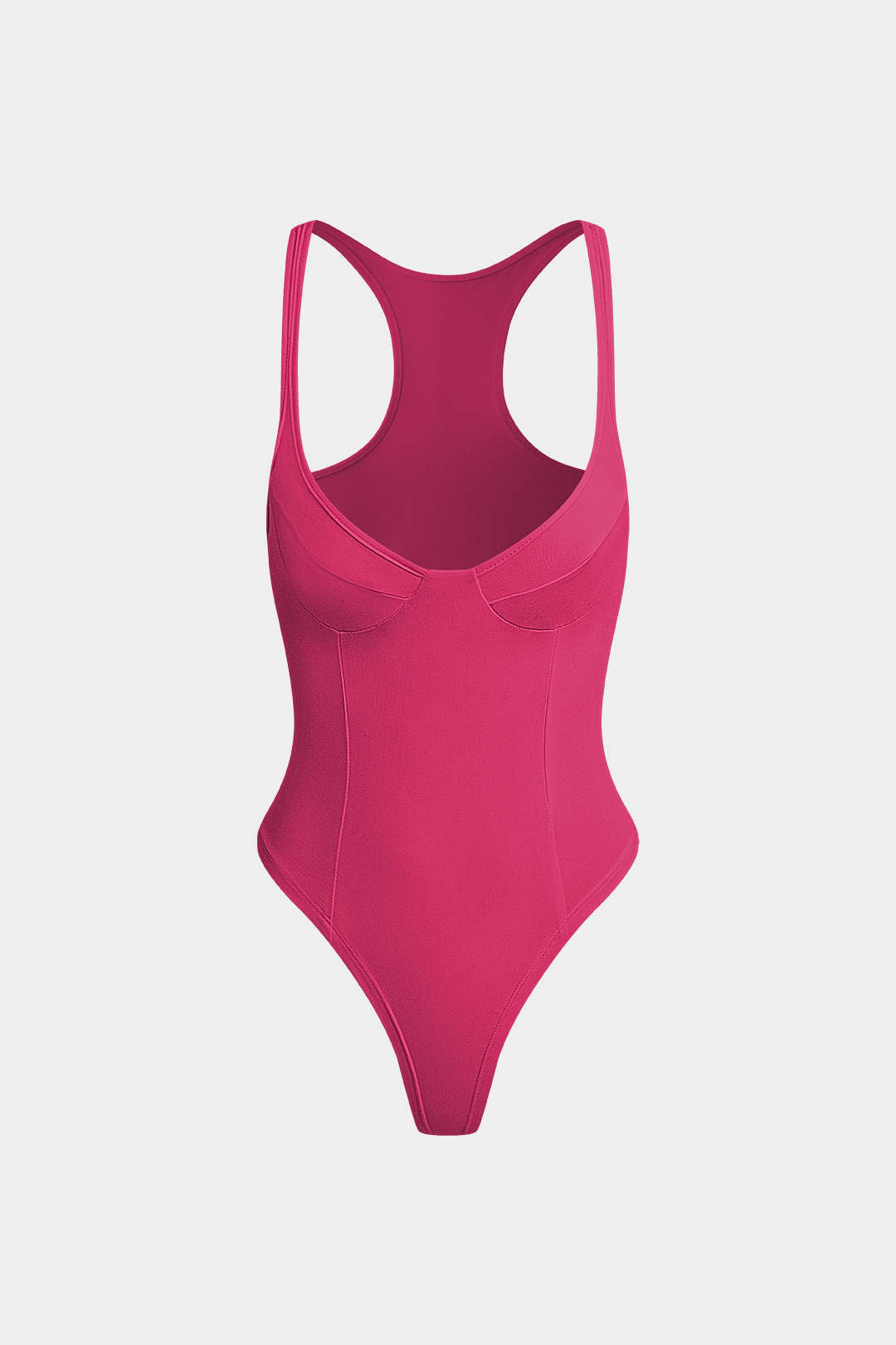 Basic Düz Derin V Yaka Bustier Bodysuit