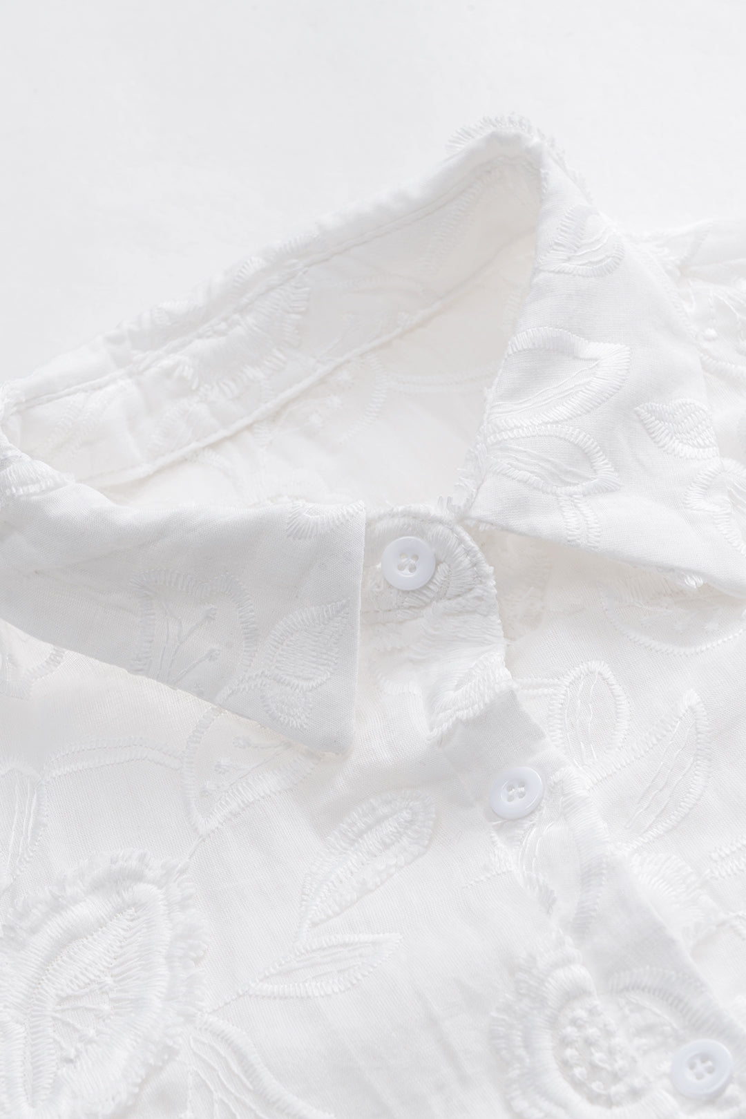 Nakış Düğme Uzun Kollu Gömlek Ve Şort Takımı