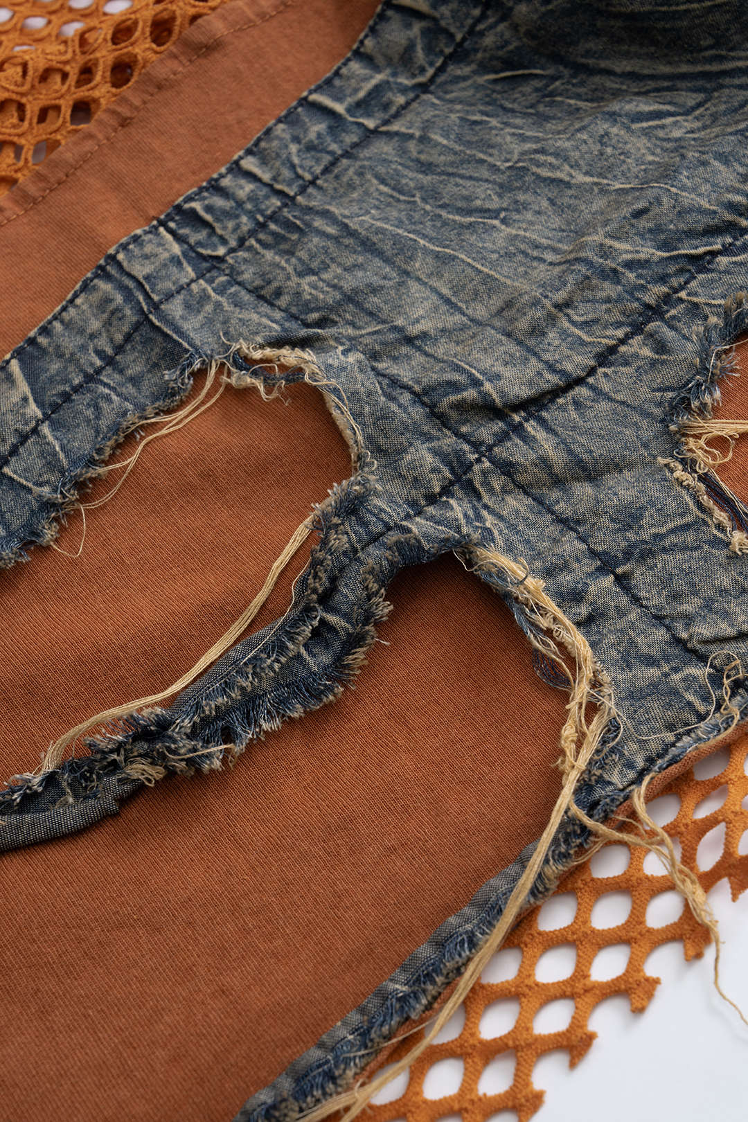 Jean Boşluklu Patoğraf Kolsuz Bluz