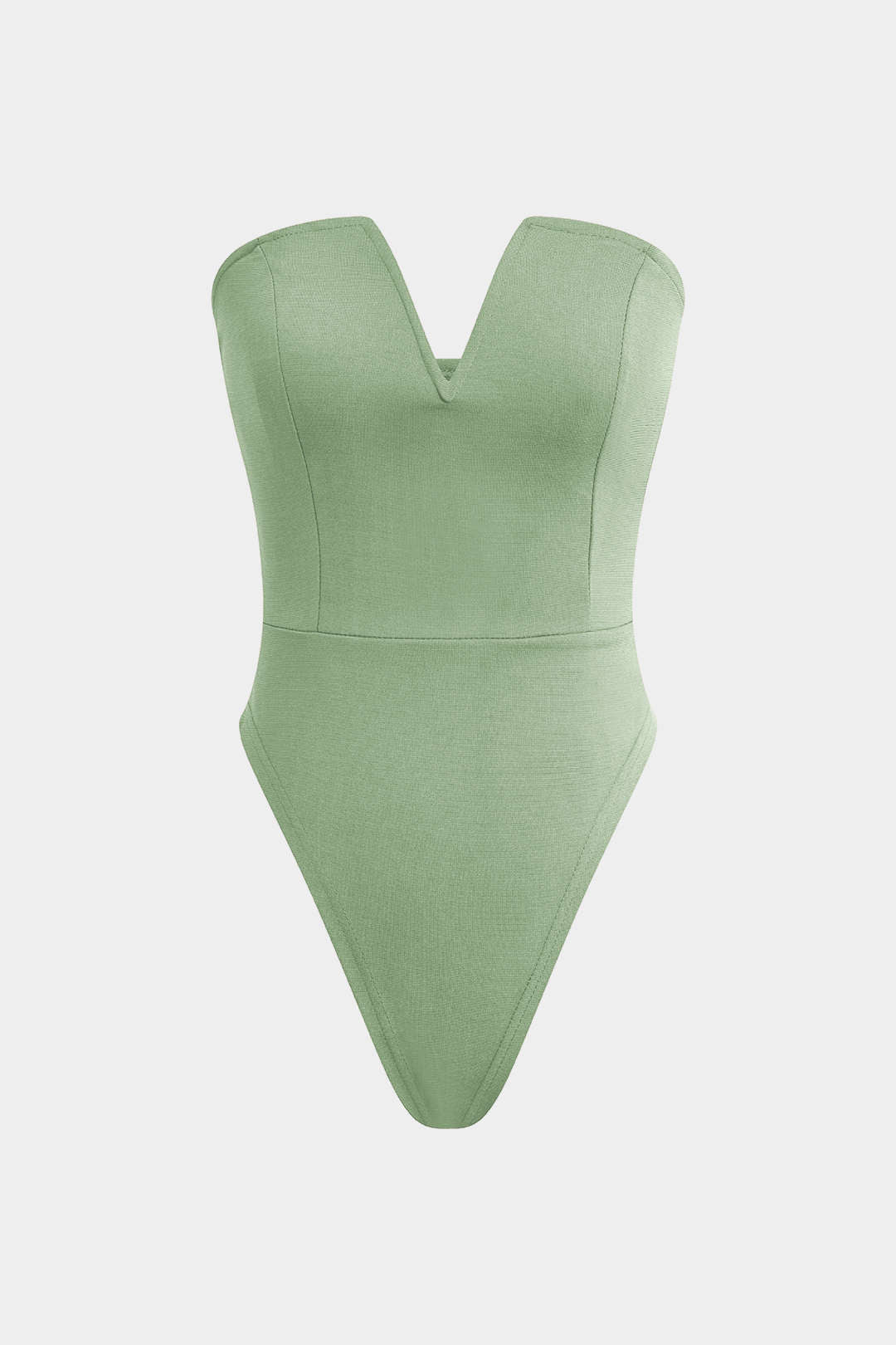 Basic V Yaka Straplez Bodysuit