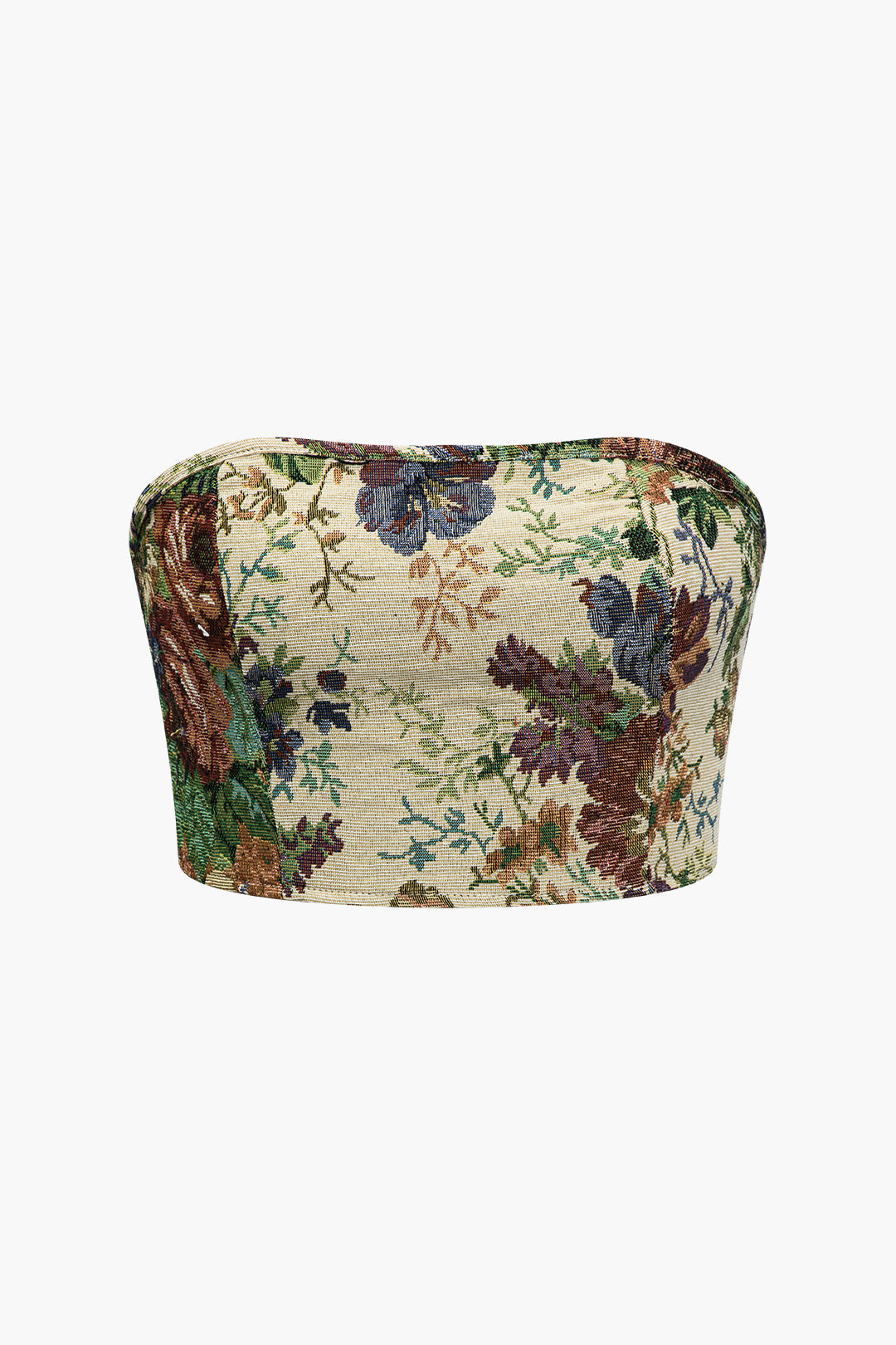 Çiçek Desenli Franjlı Bağcıklı Sırt Dekolteli Bluz Ve Düğmeli Cepli Pantolon Seti