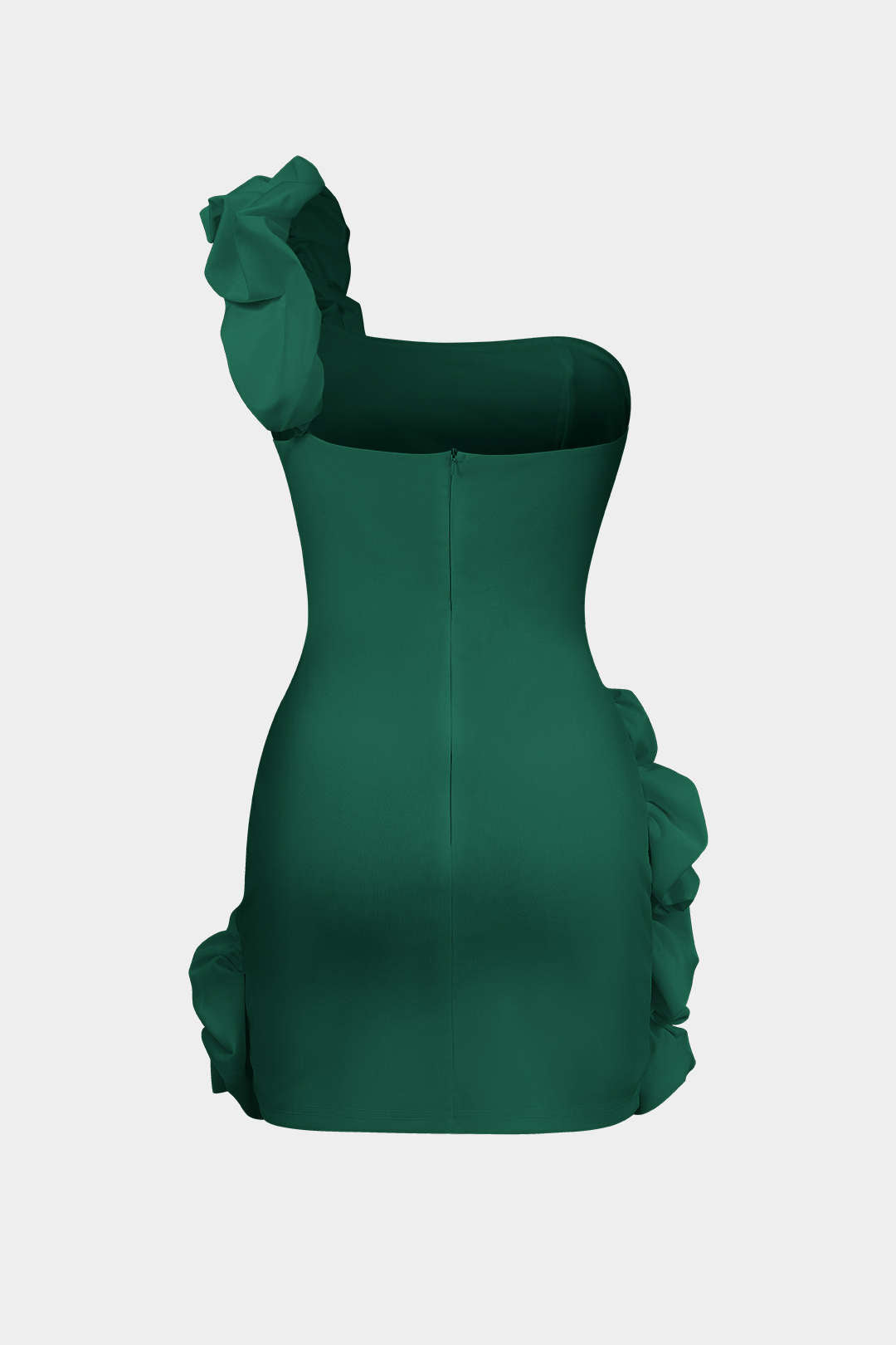 Asimetrik Kesim Tek Omuz Mini Elbise