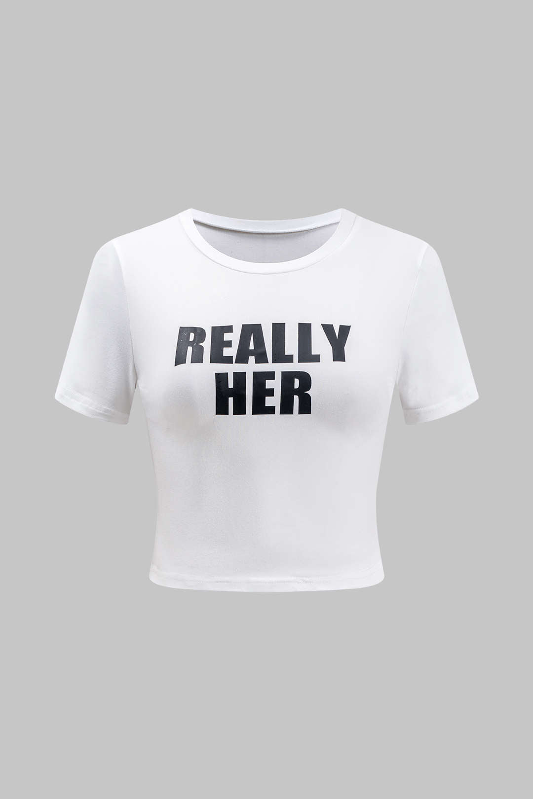 Yazı Baskılı Yuvarlak Yaka Kısa Kol Tişört