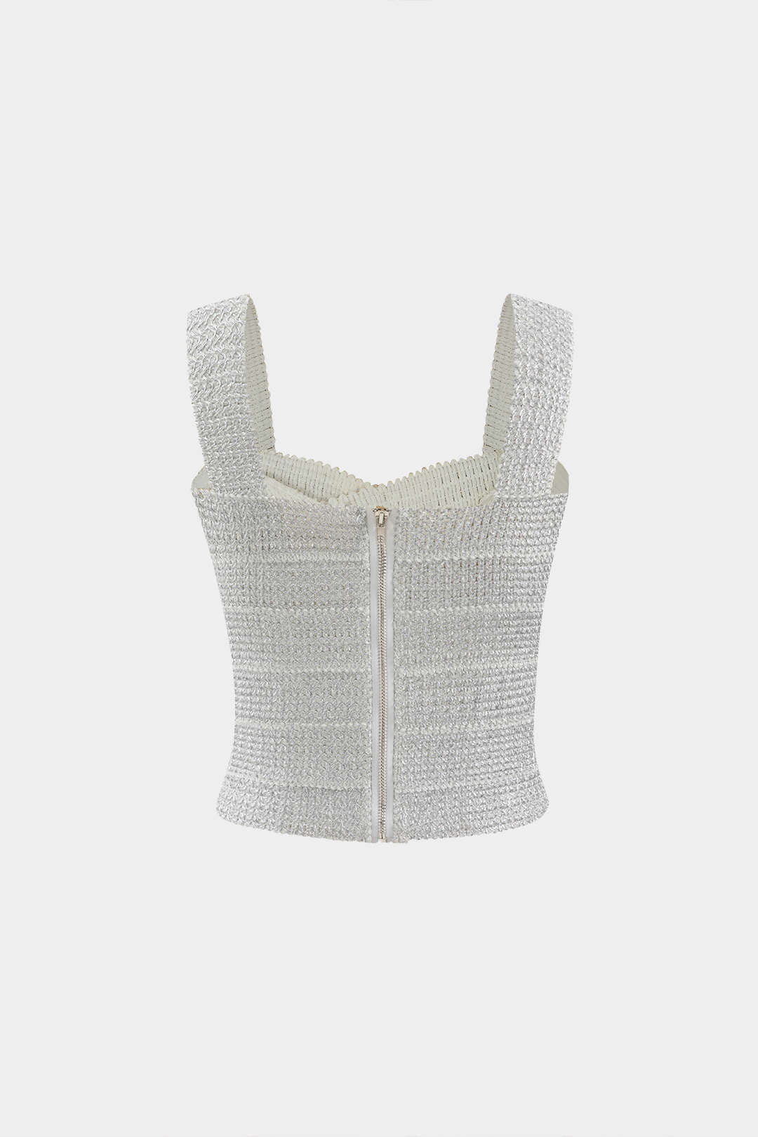 Zip Arkası Crop Bandaj Tank Üstü
