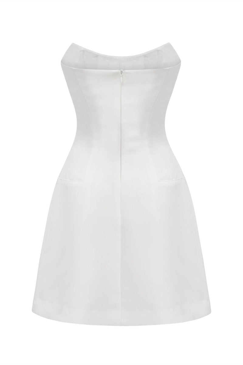 Olyssa Frances Kristal İşlemeli Kolsuz Mini Elbise