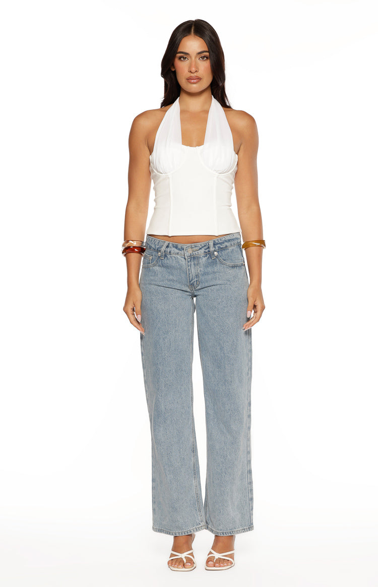 Beyaz Korse Bağlamalı Boyun Üstü