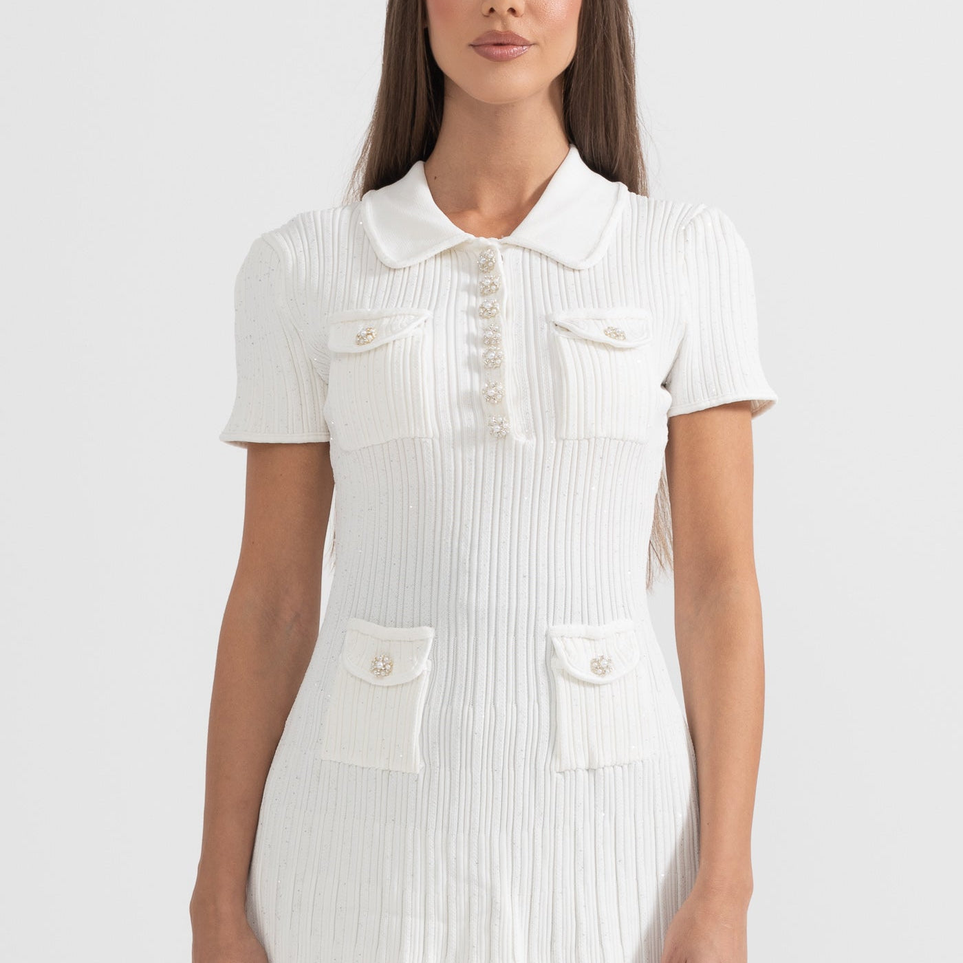 Olyssa Kısa Kollu Elmas Elbise