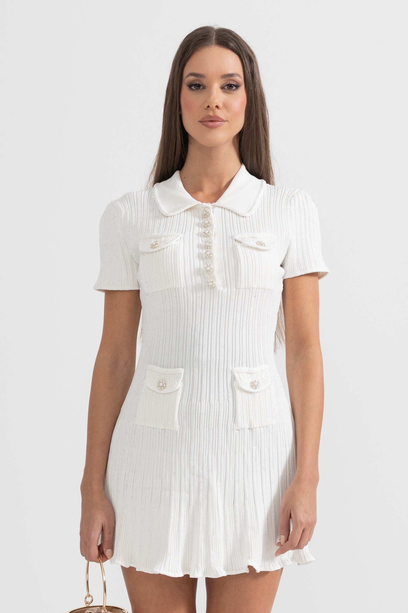 Olyssa Kısa Kollu Elmas Elbise