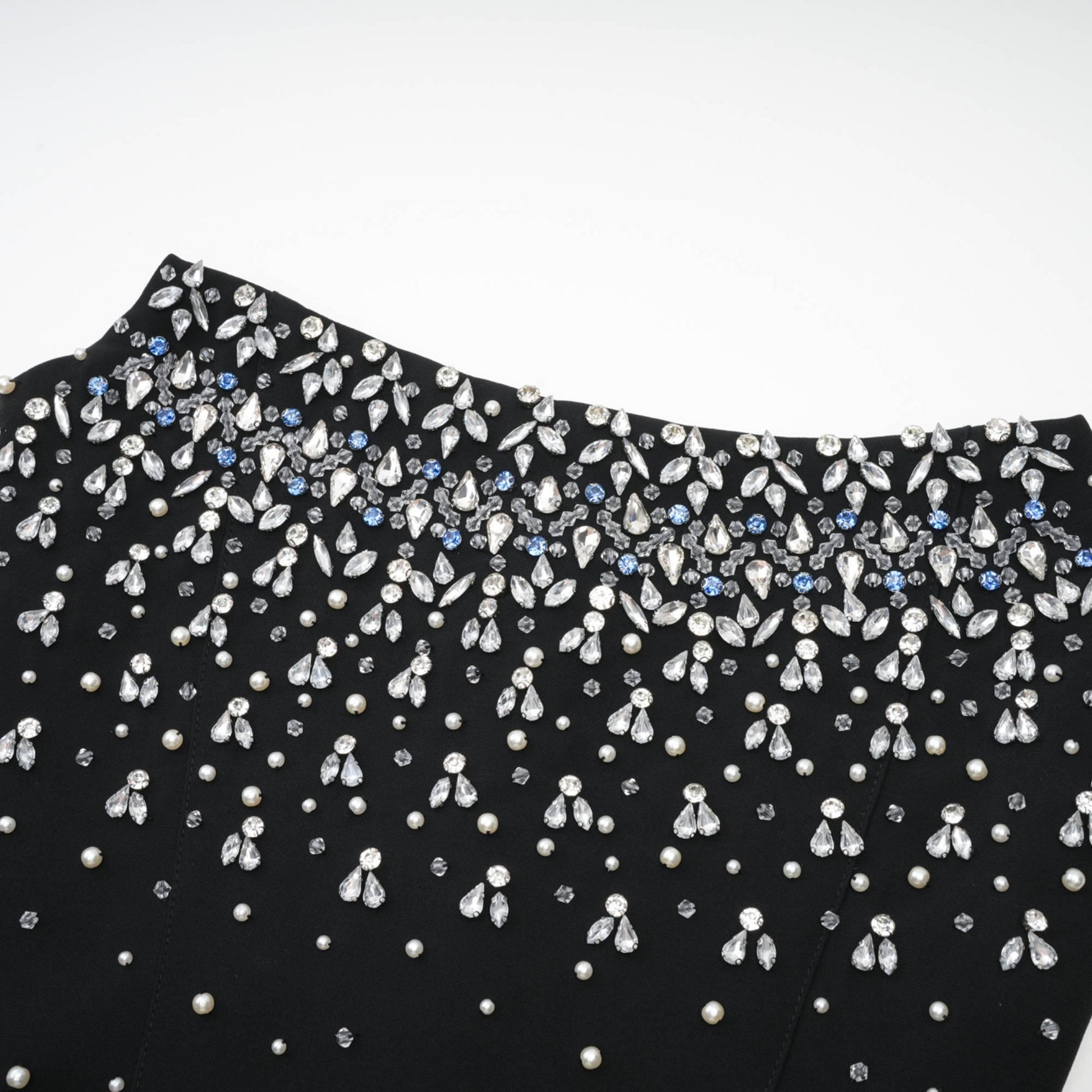 Olyssa Melisande mavi süslemeli mini elbise