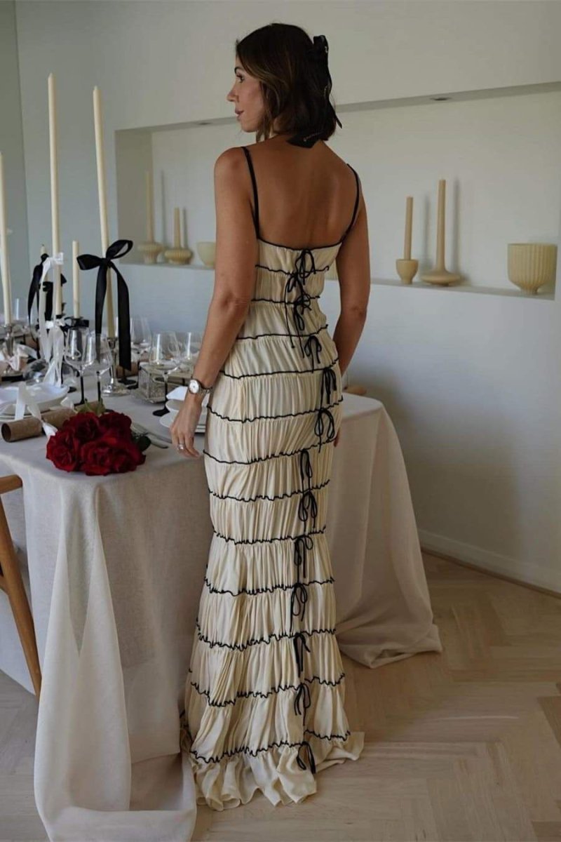 Olyssa Melissa Ruffle Tünel Uzun Elbise