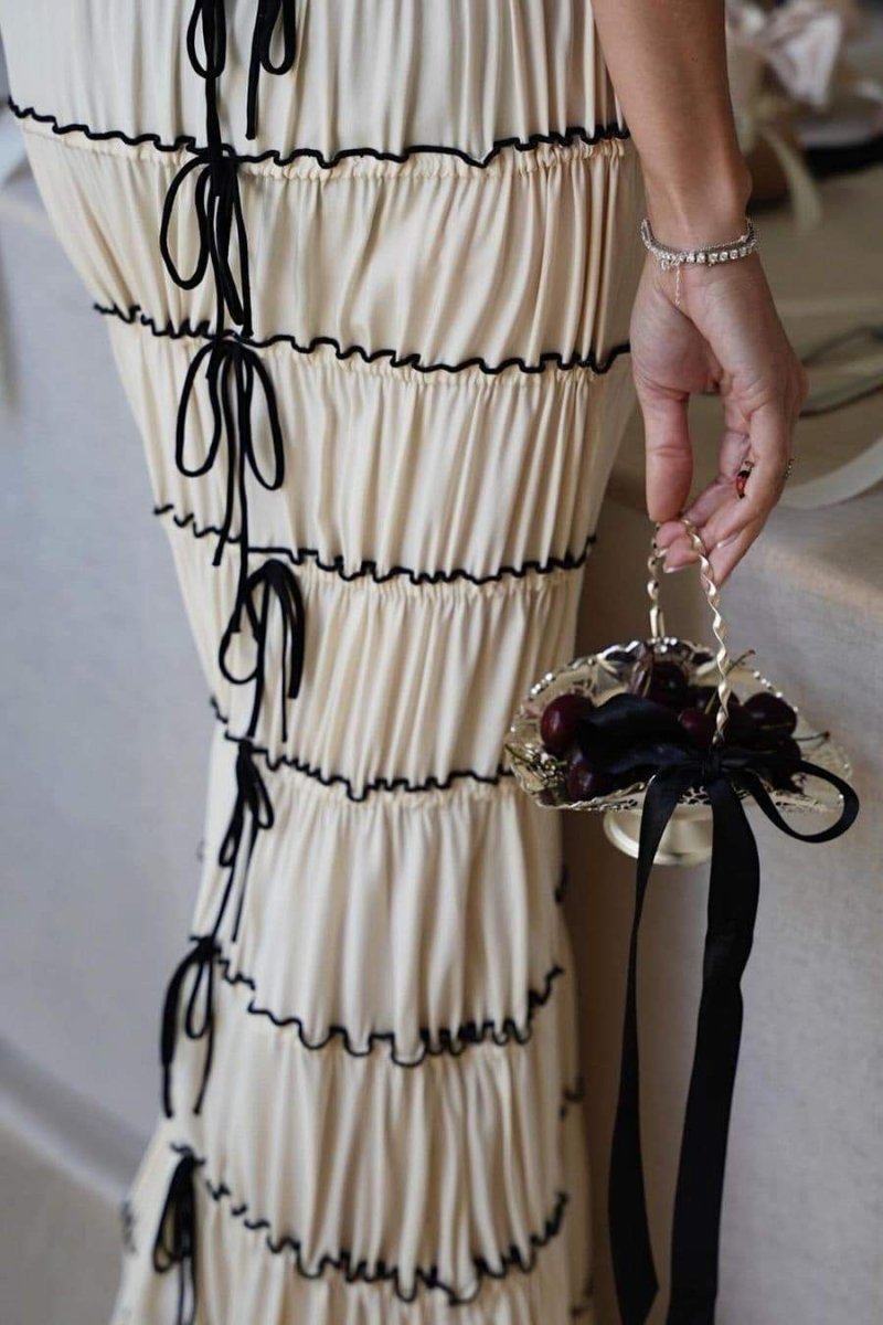 Olyssa Melissa Ruffle Tünel Uzun Elbise