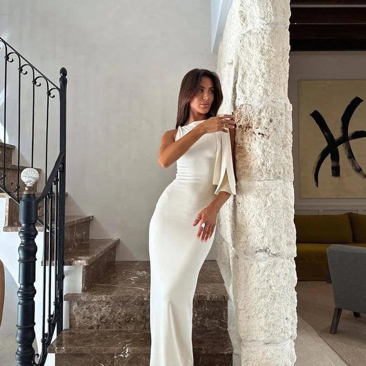 Olyssa Kylie Düğümlü Maksi Elbise