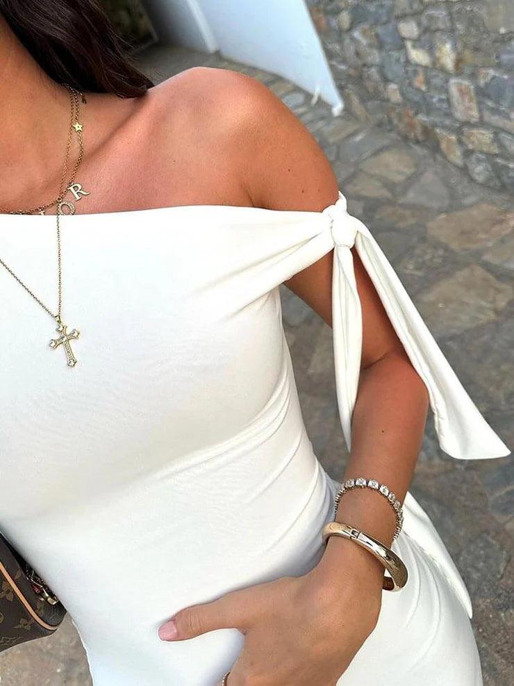 Olyssa Kylie Düğümlü Maksi Elbise